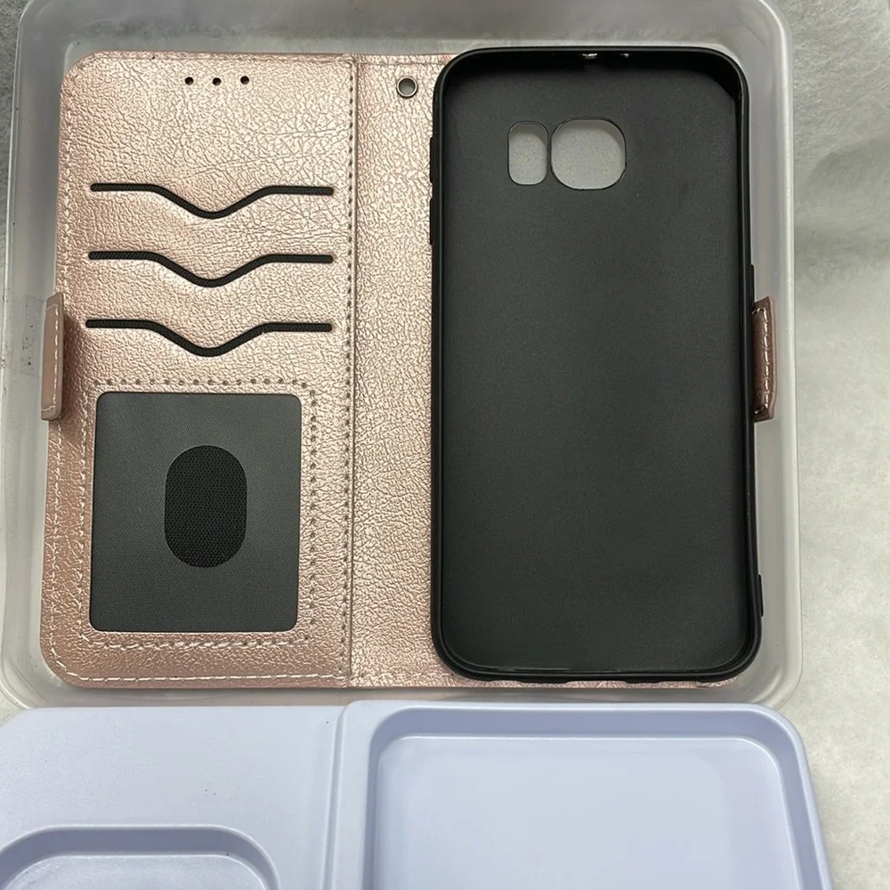 NEW!!! Samsung GS6 wallet case rose gold for S6